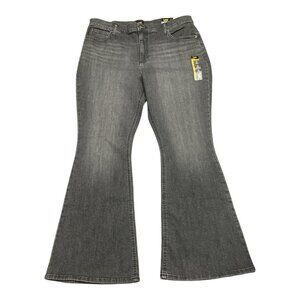 Lee Womens Flare Jean Denim Bottoms Size 18 Short Legendary Blurred Darks New